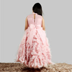 Pink Cow Fashions Old Rose Gown With Frill Ghera