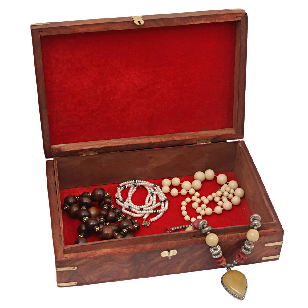 Nizalia Carved Motif Of Flora Handmade Jewellery Box