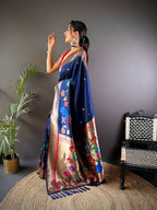 Joban Fashion Red Motifs Paithani Sarees