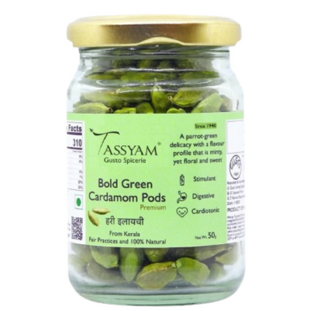 Tassyam Organics Fine Green Cardamom Pods