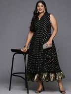Ahalyaa Women's Traditional wear Ethnic Dress - Black - Distacart