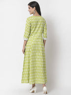 Myshka Women's Pure Cotton Printed 3/4 Sleeve Dress