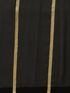 Ahalyaa Women's Black Georgette Gold Print Ready to Wear Saree