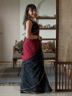 Suta Black Woven Design Pure Cotton Saree - Distacart