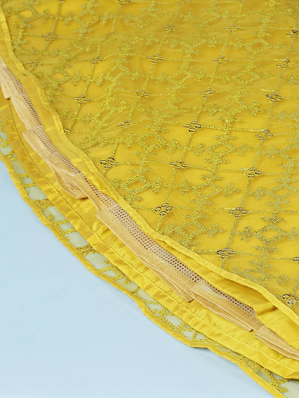 House of Panchhi Mustard Net Sequinse Work Lehenga & Blouse, Dupatta