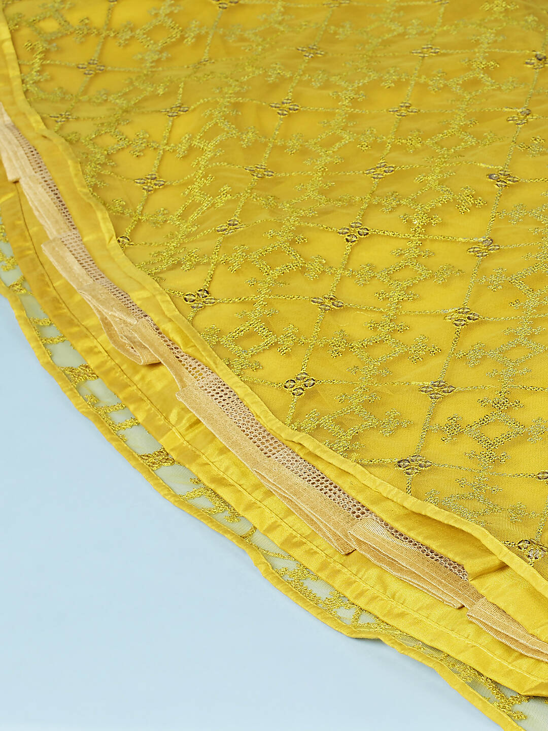 House of Panchhi Mustard Net Sequinse Work Lehenga & Blouse, Dupatta