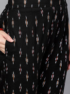 Antaran Black Pure Cotton Printed Kurta Pant Set - Distacart