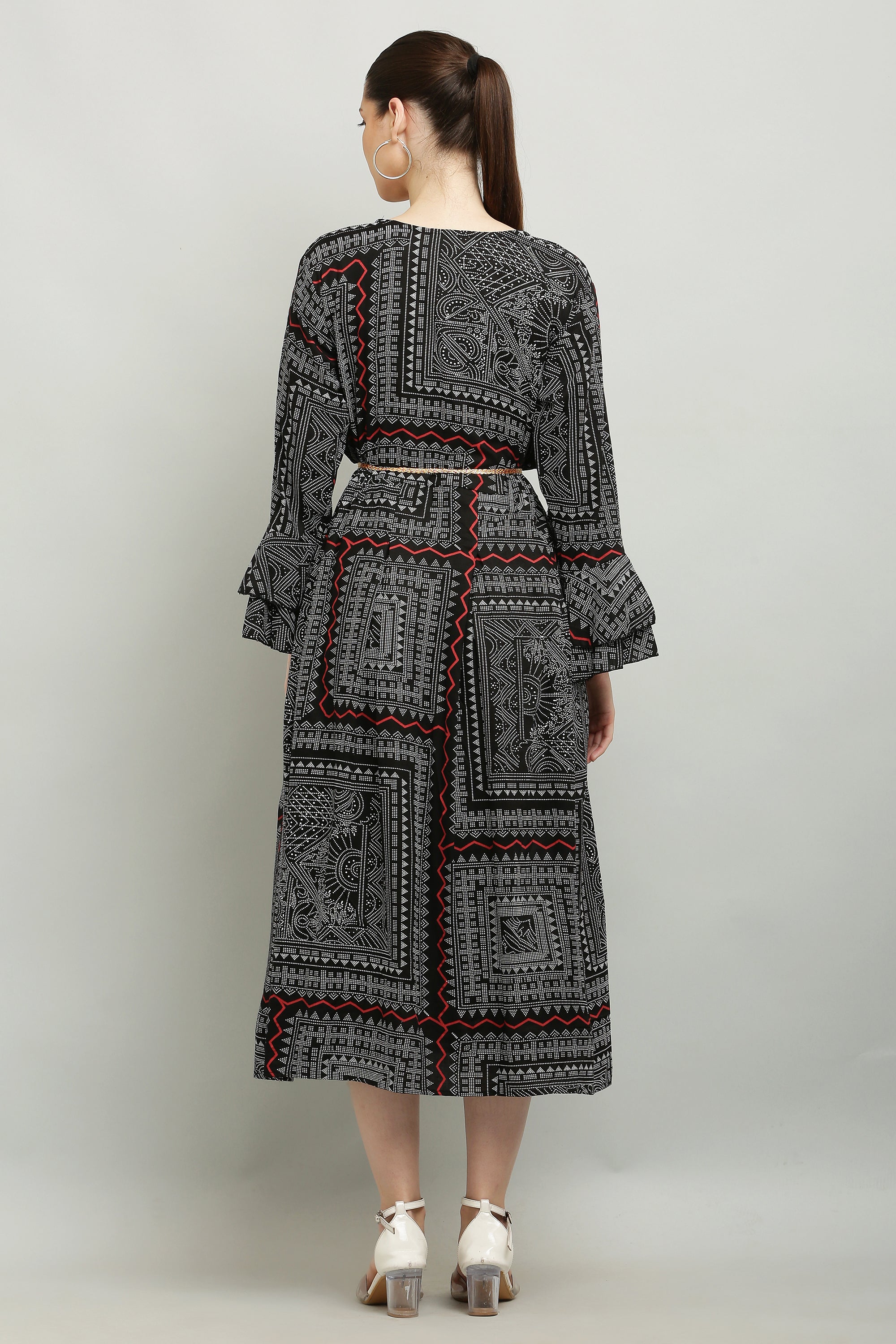 PAVONINE Black Color White Printed Kurta For Women - Distacart
