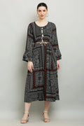 PAVONINE Black Color White Printed Kurta For Women - Distacart