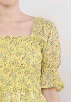 PAVONINE Yellow Color Georgette Fabric Body Kansai Midi For Girls - Distacart