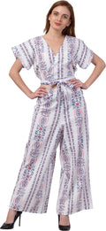 PAVONINE White Color Printed Crop Top And Flared Palazzo Set For Girls & Women - Distacart