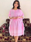 PAVONINE Pink Color Embroidery Kaftan Dress For Women - Distacart