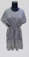 PAVONINE Grey Color Embroidery Kaftan Dress For Women - Distacart
