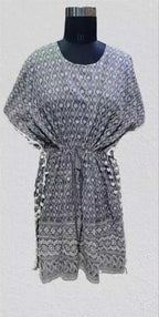 PAVONINE Grey Color Embroidery Kaftan Dress For Women - Distacart