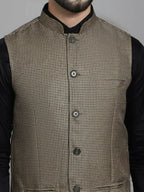 Even Apparels Nehru Jacket With Welt Pockets - Beige