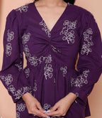 Miravan Womens Cotton Butterfly Style Floral Print V-Neck Top