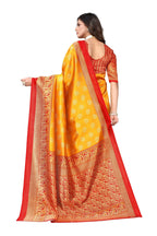 Vamika Yellow Printed Art Silk Saree