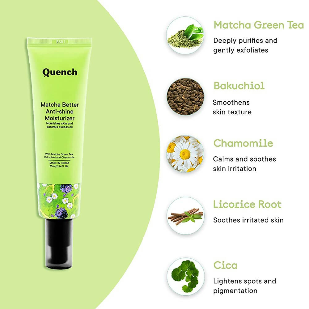 Quench Botanics Matcha Better Anti-Shine Moisturizer - Korean Skincare