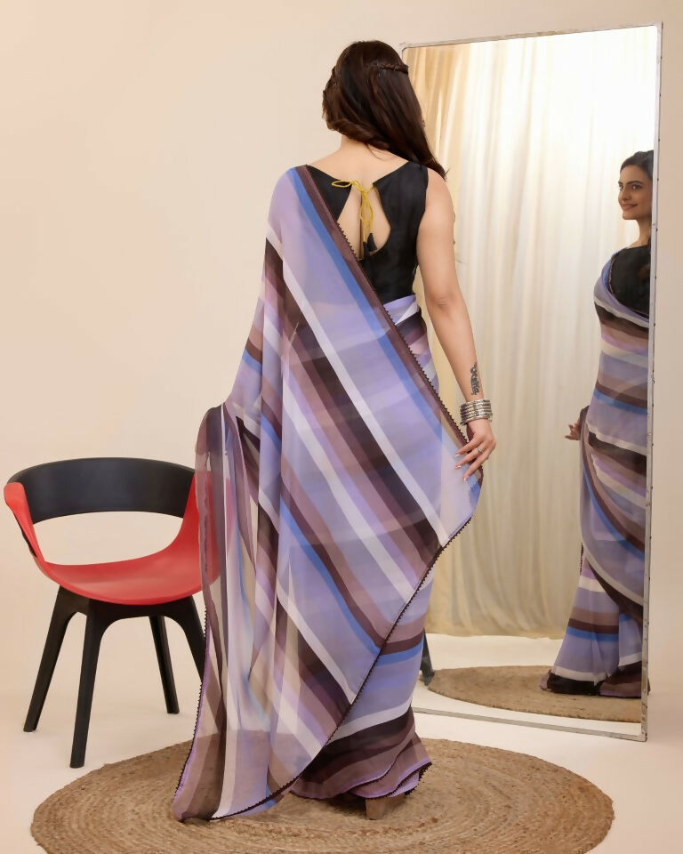Multi Georgette Designer Printed Ready To Wear Saree - Ibiza