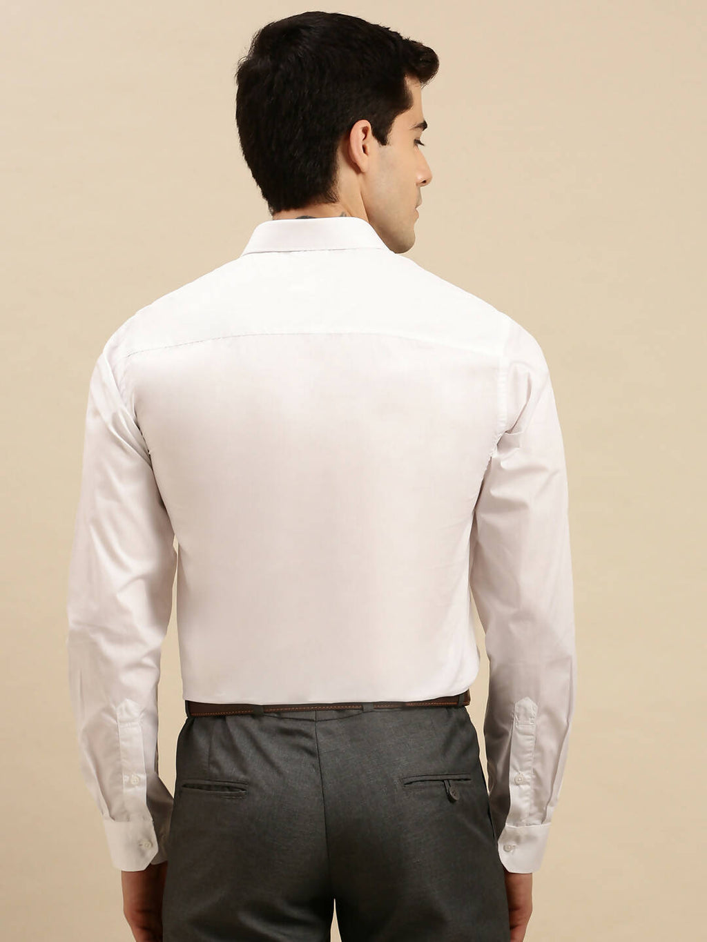 Ramraj Cotton Mens Full Sleeve White Shirt Plus Size - Cool Cotton