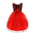 Asmaani Baby Girl's Black & Red Colour Satin A-Line Maxi Full Length Dress (AS-DRESS-22082)