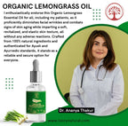 Ivory Natural Organic Lemongrass Oil Pure & Premium Essential Oil For Face, Scalp & Skin