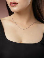 NVR Women's Set of 3 Silver-Toned German Silver Oxidised Chain