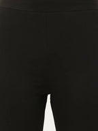 FIORRA Women's Black Poly Crepe Straight Kurta Pant With Dupatta