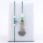 Turquoise Motif Rakhi Set