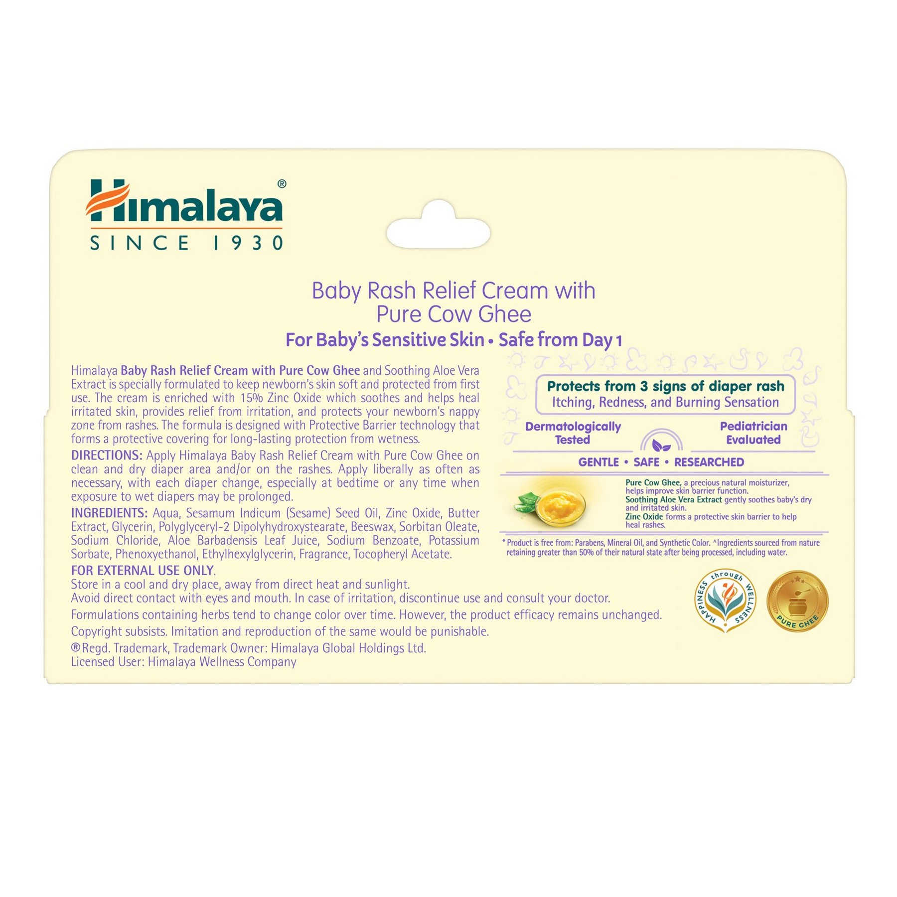 Himalaya Herbals Baby Rash Relief Cream with Pure Cow Ghee - Distacart
