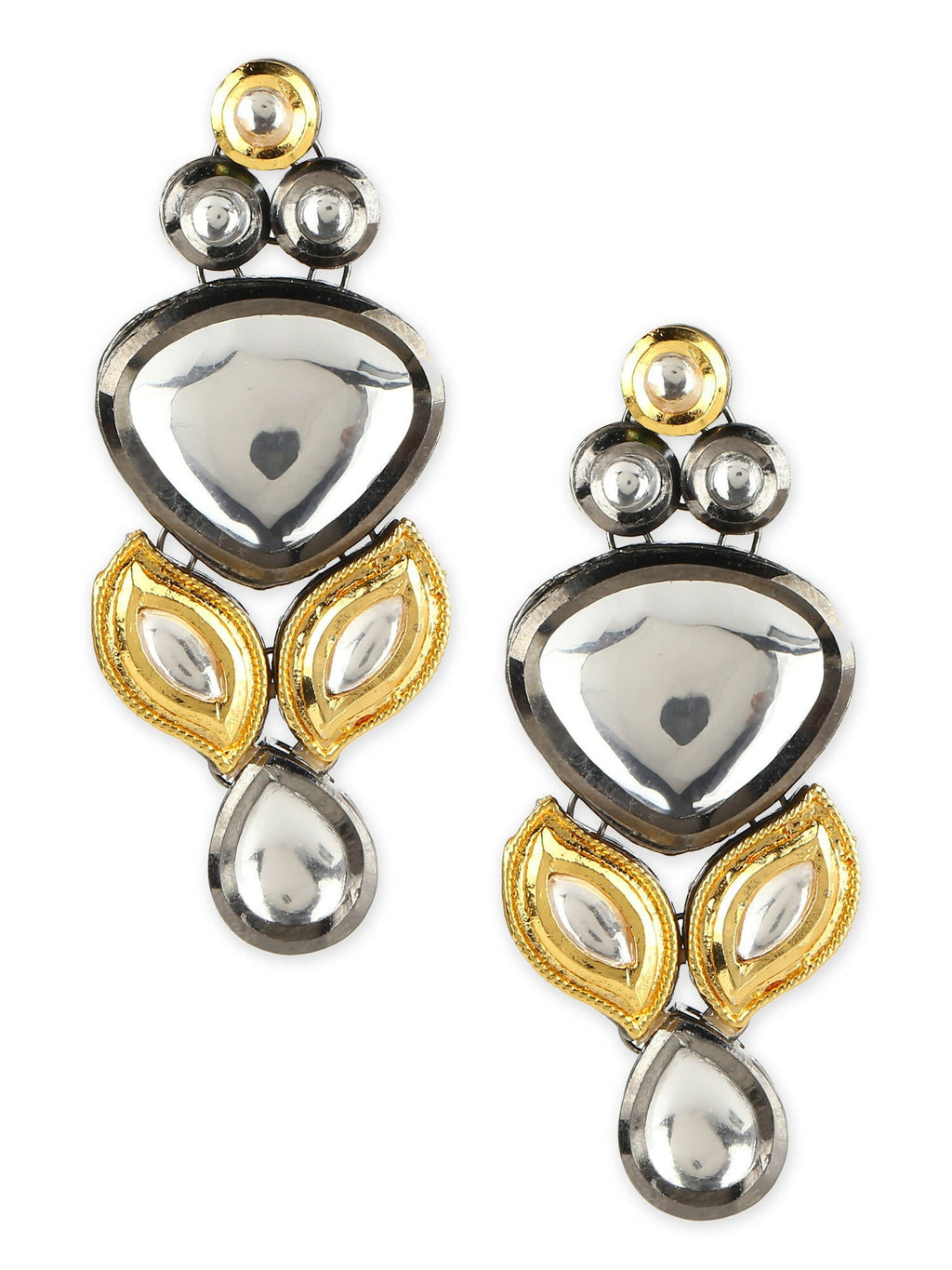 Silver-Plated Contemporary Drop Earrings - Ruby Raang - Distacart