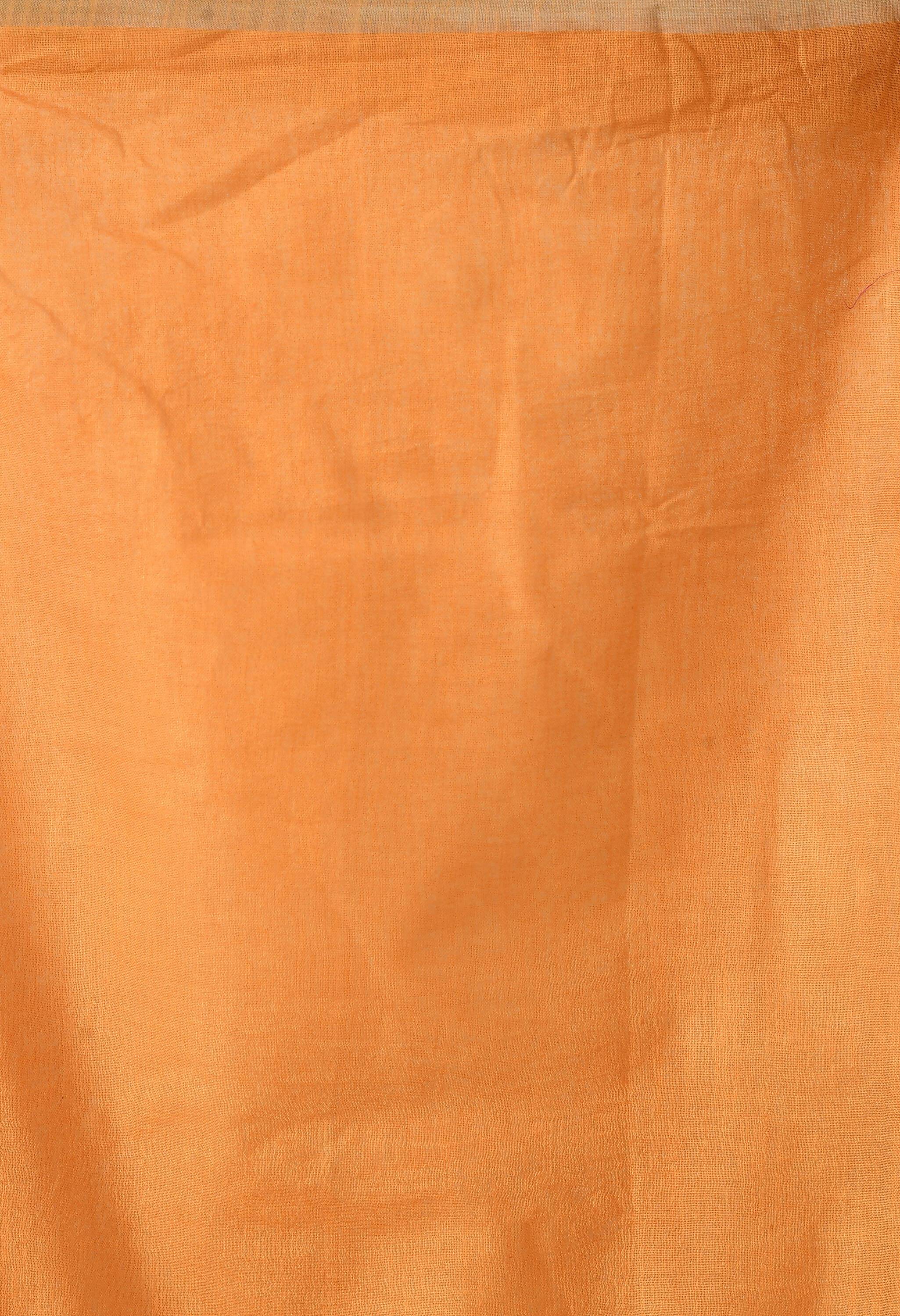 Mominos Fashion Moeza Orange Bhagalpuri Handloom Silk Linen Saree with unstitched Blouse piece - Distacart