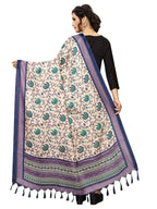 Vamika Beautiful Navy Blue Printed Khadi Bhagalpuri Dupatta