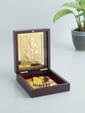 Golden Peacock 24-Ct Gold-Toned Gold Foil Ganesh Pooja Box