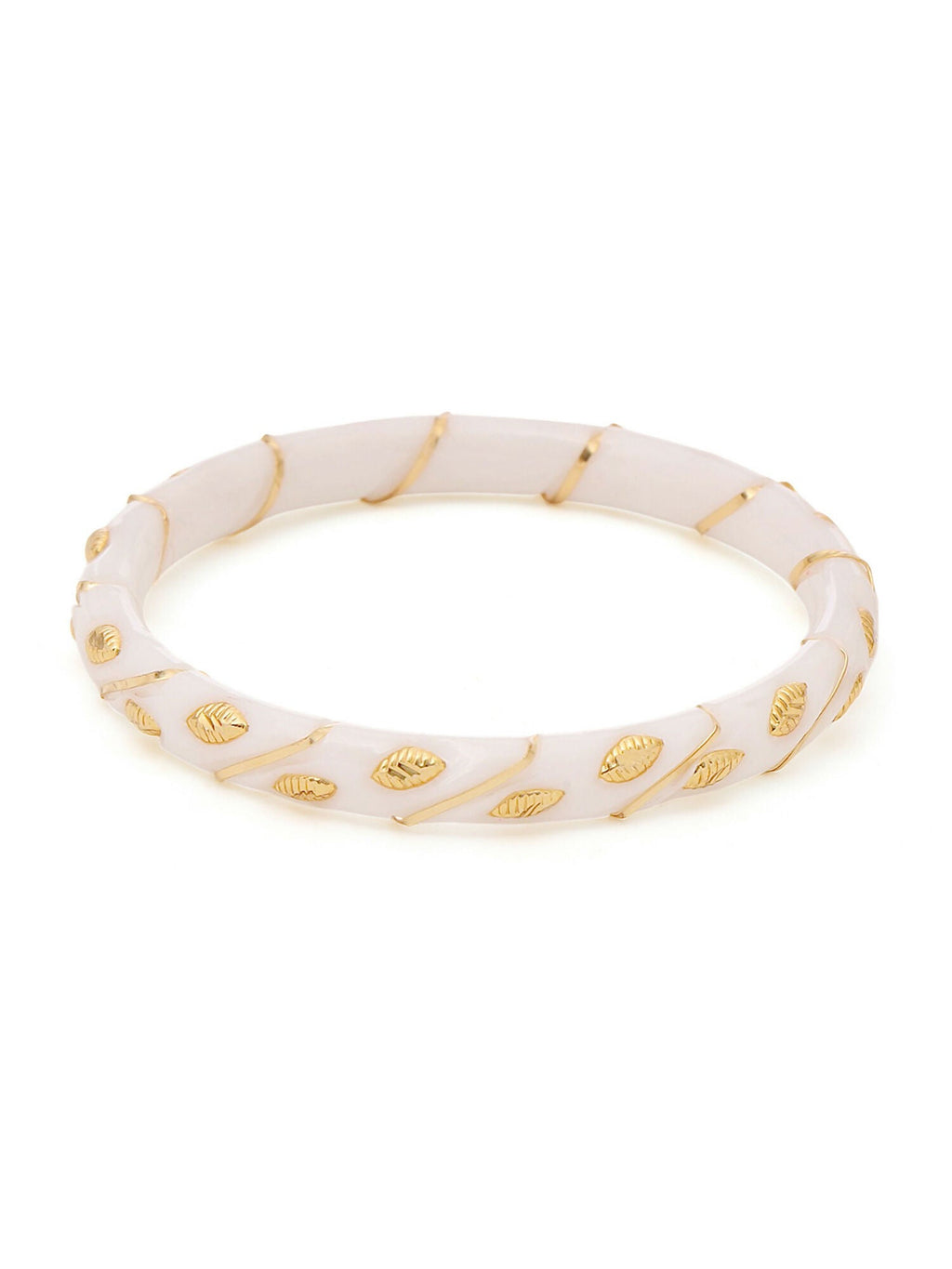 Ruby Raang White Traditional Bangle