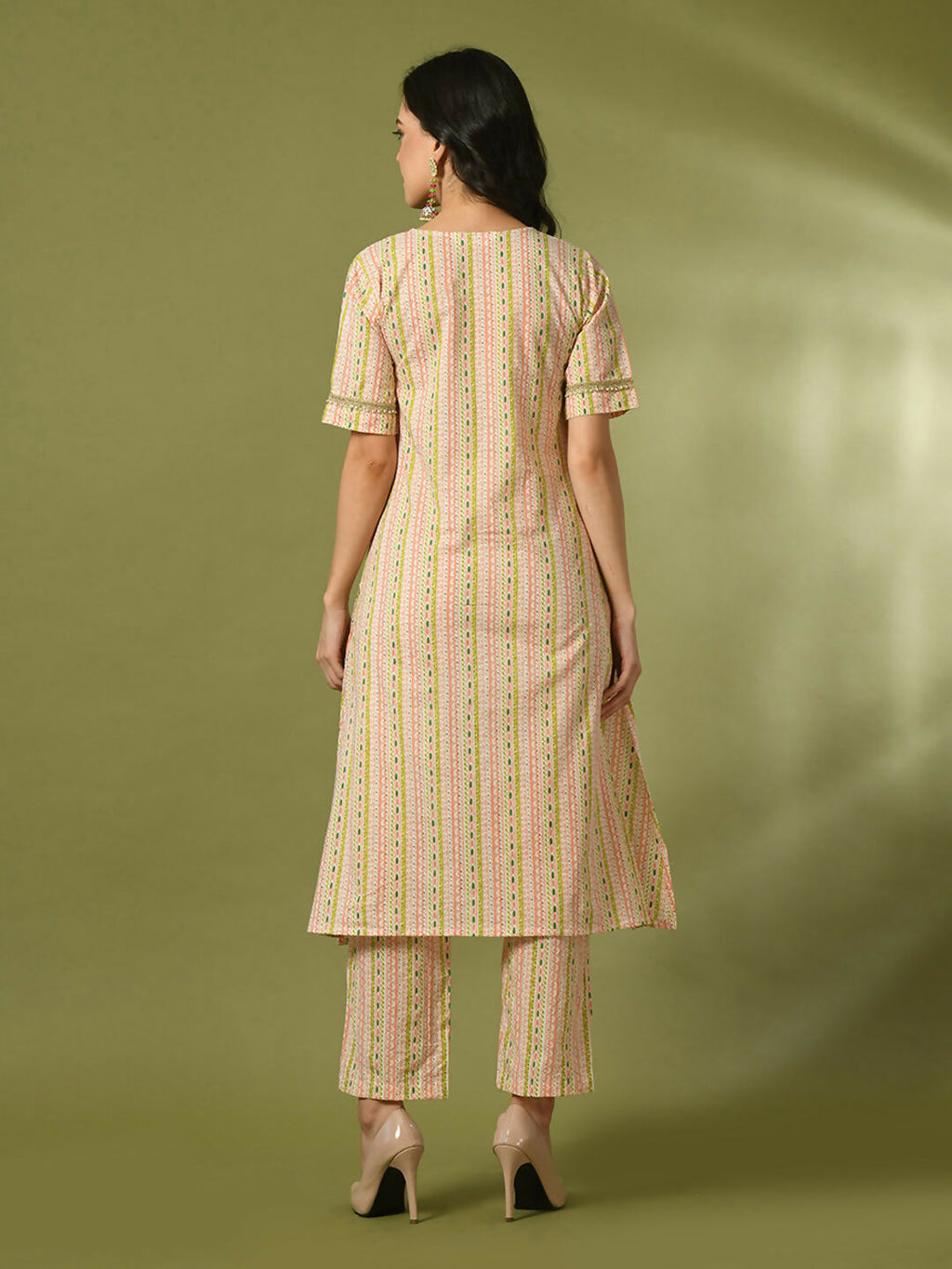 Myshka Women's Multi Printed Cotton Straight Party Kurta Set