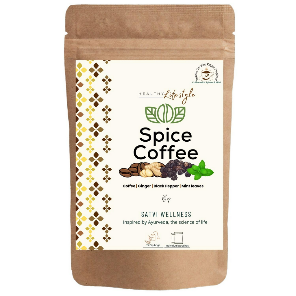 Satvi Wellness Chukkukappi With Mint Spice Coffee With Ginger,Black Pepper In Biodegradable Tea Bags