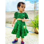Mhyssa Green Round Neck Top and Skirt Set