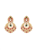 Kundan Chand Earrings (Gold) - Ruby Raang - Distacart