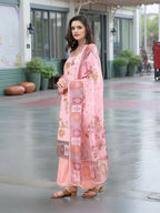 Joban Fashion Pink Position Digital Print With Position Foil Kurta Set - Distacart