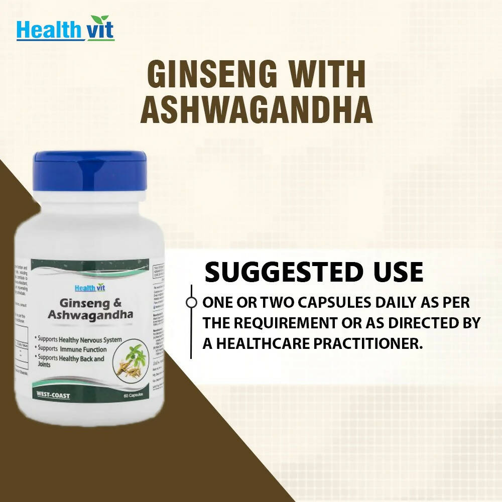 Healthvit Ginseng & Ashwagandha Capsules - Distacart