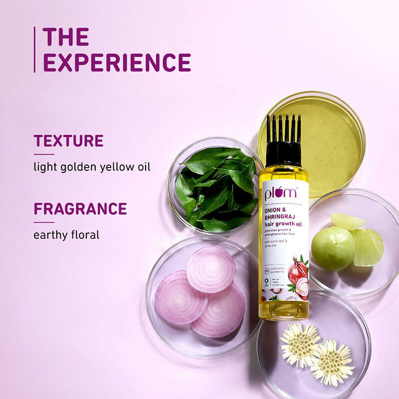 Plum Onion Hair Growth Oil For Hair Fall Control With Bhringraj Oil