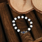 NVR Men & Women White & Black Marbel Crystal Elasticated Bracelet - Distacart