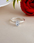 VOJ white CZ-detail Stainless Steel Cubic Zirconia Silver Plated adjustable finger Ring