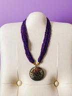 Inhanns Everyday Statement Beaded Pendant Necklace - Purple