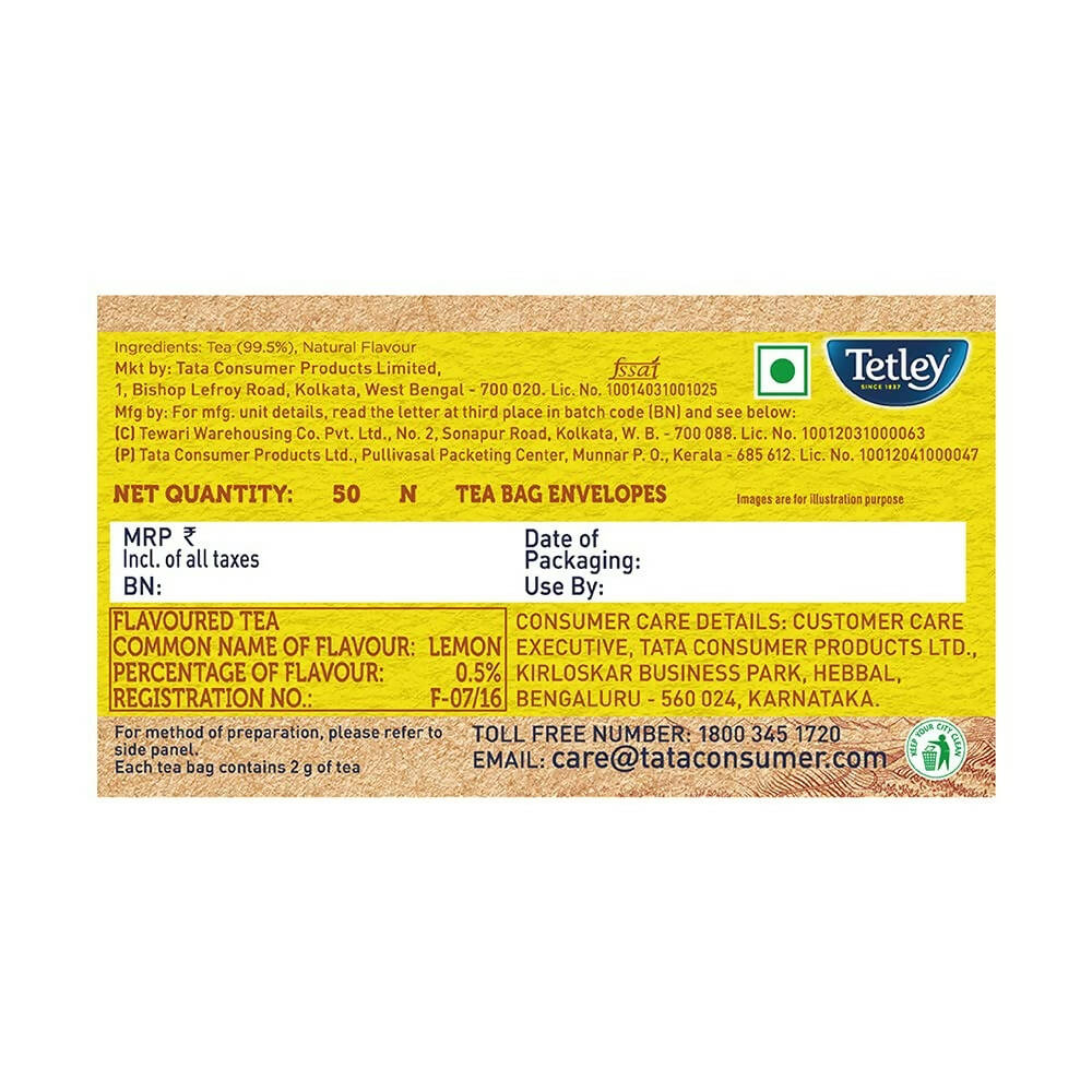 Tetley Lemon Flavoured Tea Bags - Distacart