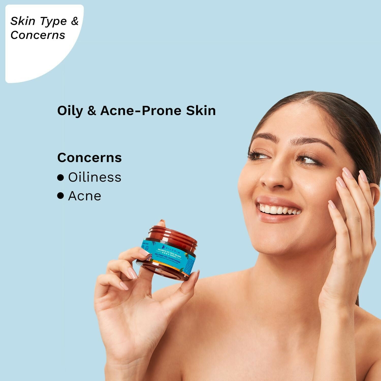 Pilgrim Korean Oil Free Gel Moisturizer with Hyaluronic Acid & Willow Bark Extracts, For Oily & Acne-Prone Skin - Korean Skin Care - Distacart