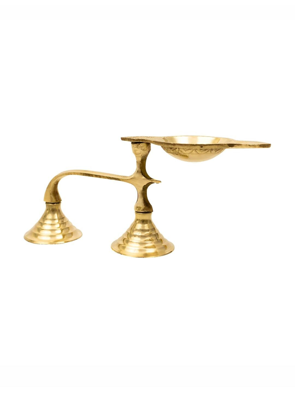 Spillbox Gold-Toned Brass Face Diya Pooja Essential