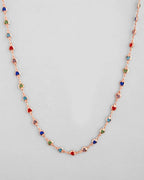 VOJ Gold-Polished Chain For Women With Multi Colour Hearts