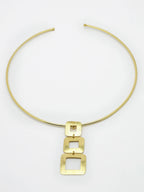 NVR Women Gold-Polished Circular Choker Necklace